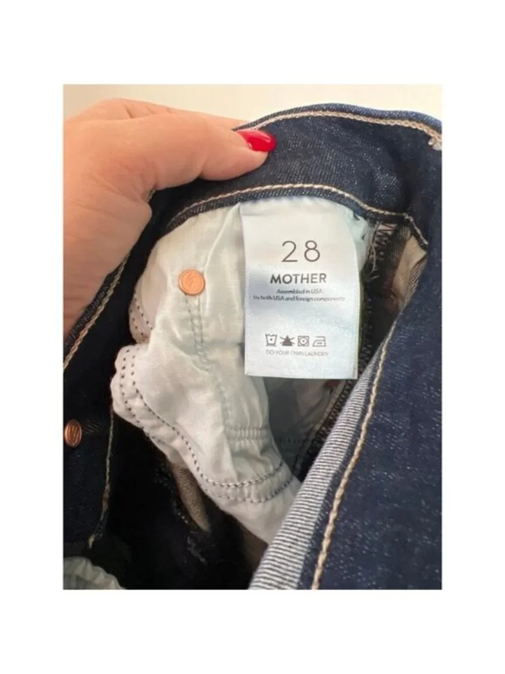NEW Mother Insider Crop Step Fray High Waist Bootcut Ankle Jeans Blue Size: 28 - Picture 6 of 8
